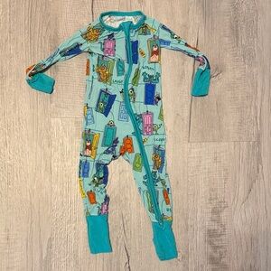 Little Sleepies Teal and Multicolor Kids Footie